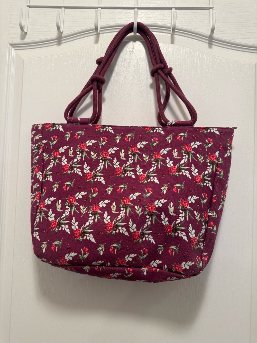 Farmhouse Is My Style Cranberry Floral Tote Purse